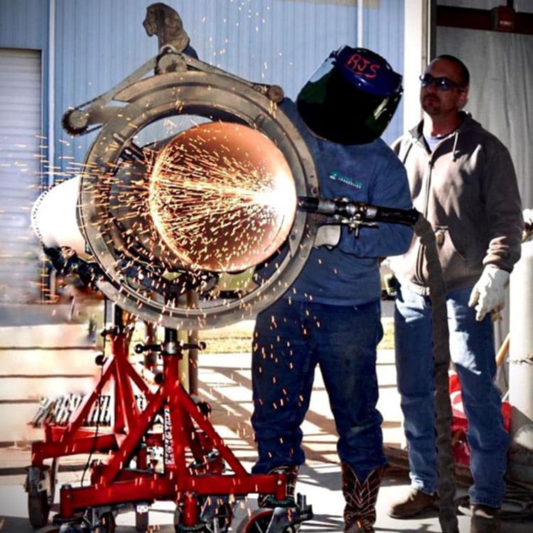 Mathey Dearman 4SA : découpe à chaud et chanfreinage de supports de tuyauterie