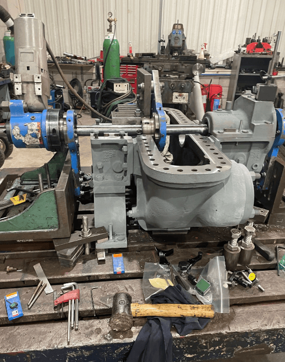 CLIMAX BB5000 Langbohrmaschine, Reparatur von Turbinenbohrungen