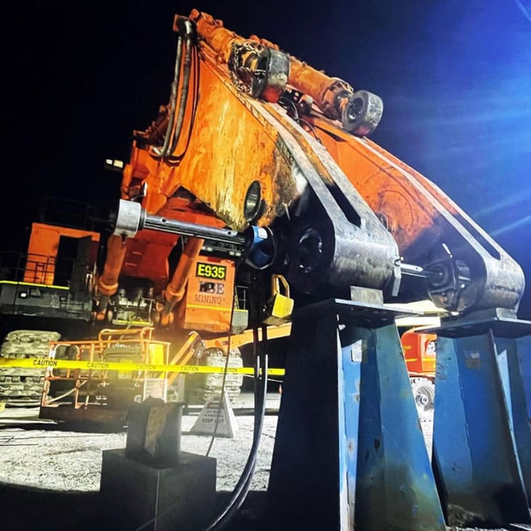 CLIMAX BB5000-lijnboormachine, reparatie van graafarm