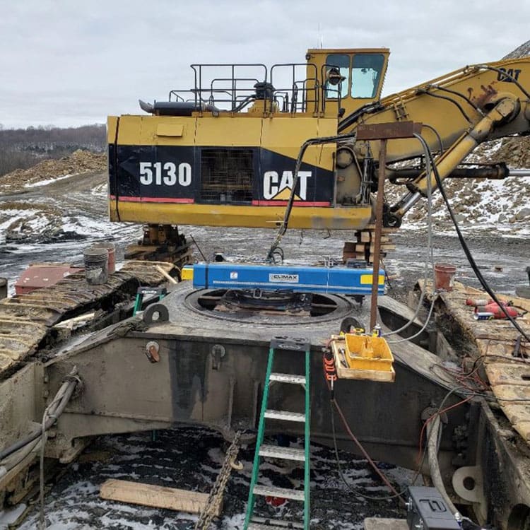 CLIMAX FF8200 flensbewerkingsmachine, reparatie van lageroppervlakken van graafmachines (CAT5130)